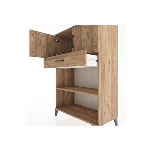 Hyperion Dolap 2 Raflı Tek Çekmeceli 2 Kapaklı 88x44x134 Çam-çam