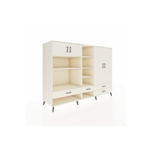 Kronos Dolap 12 Raflı 4 Çekmeceli 4 Kapaklı 220x59x163 Aytaşı-aytaşı