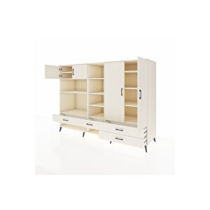 Kronos Dolap 12 Raflı 4 Çekmeceli 4 Kapaklı 220x59x163 Aytaşı-aytaşı