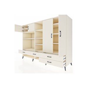 Kronos Dolap 12 Raflı 4 Çekmeceli 4 Kapaklı 220x59x163 Aytaşı-aytaşı