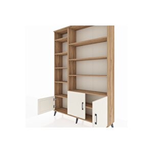 Arges Dolap 10 Raflı 3 Kapaklı 132x30x195 Çam-aytaşı/çam