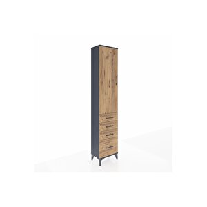 Arges Dolap 2 Raflı 4 Çekmeceli Tek Askılı 44x30x221 Antrasit-çam
