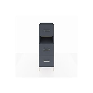 Kronos Dolap Tek Raflı 3 Çekmeceli 44x59x134 Antrasit-antrasit