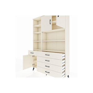 Arges Gardrop 9 Raflı 5 Çekmeceli 3 Kapaklı 132x30x195 Aytaşı-aytaşı