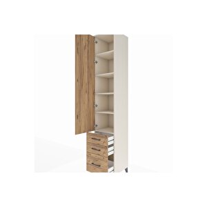 Hyperion Dolap 5 Raflı 3 Çekmeceli Tek Kapaklı 44x44x243 Aytaşı-çam