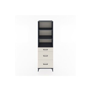 Hyperion Dolap 3 Raflı 3 Çekmeceli 60x44x195 Antrasit-aytaşı