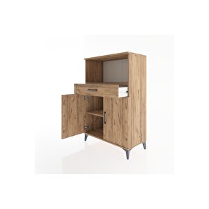 Hyperion Dolap 2 Raflı Tek Çekmeceli 2 Kapaklı 88x44x134 Çam-çam