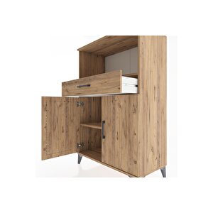 Hyperion Dolap 2 Raflı Tek Çekmeceli 2 Kapaklı 88x44x134 Çam-çam