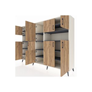 Hyperion Dolap 14 Raflı 10 Kapaklı 220x44x163 Aytaşı-çam/antrasit