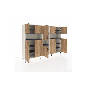 Hyperion Dolap 14 Raflı 10 Kapaklı 220x44x163 Aytaşı-çam/antrasit