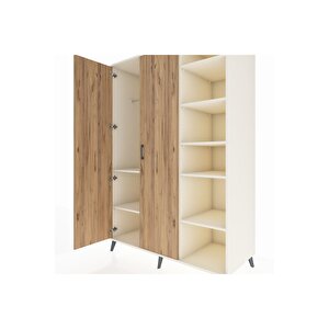 Kronos Dolap 7 Raflı 2 Kapaklı Tek Askılı 132x59x195 Aytaşı-çam/aytaşı