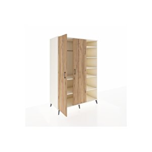 Kronos Dolap 7 Raflı 2 Kapaklı Tek Askılı 132x59x195 Aytaşı-çam/aytaşı