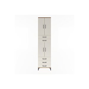 Arges Dolap 5 Raflı 5 Çekmeceli 4 Kapaklı 60x30x243 Çam-aytaşı