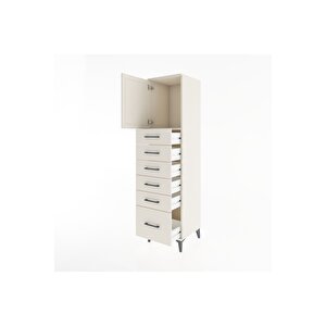 Hyperion Dolap Tek Raflı 6 Çekmeceli Tek Kapaklı 44x44x182 Aytaşı-aytaşı
