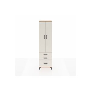 Arges Dolap 2 Raflı 3 Çekmeceli Tek Askılı 60x30x221 Çam-aytaşı