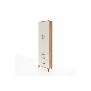 Arges Dolap 2 Raflı 3 Çekmeceli Tek Askılı 60x30x221 Çam-aytaşı