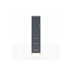 Hyperion Dolap Tek Raflı 3 Çekmeceli Tek Askılı 44x44x195 Aytaşı-antrasit