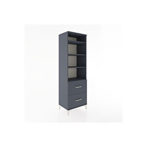 Hyperion Dolap 4 Raflı 2 Çekmeceli 60x44x195 Antrasit-antrasit