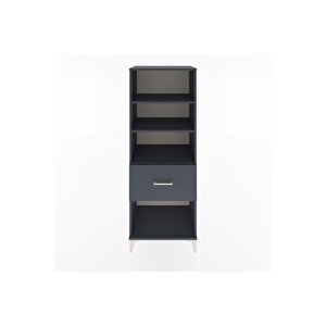 Hyperion Dolap 3 Raflı Tek Çekmeceli 60x44x163 Antrasit-antrasit