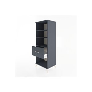 Hyperion Dolap 3 Raflı Tek Çekmeceli 60x44x163 Antrasit-antrasit