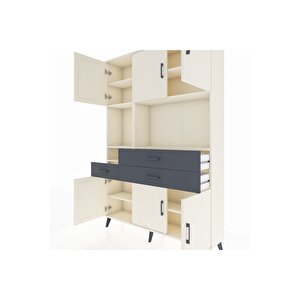 Arges Dolap 9 Raflı 3 Çekmeceli 6 Kapaklı 132x30x195 Aytaşı-aytaşı/antrasit