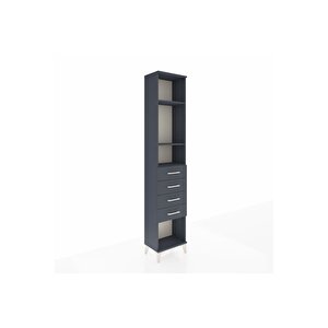 Arges Dolap 3 Raflı 4 Çekmeceli 44x30x221 Antrasit-antrasit