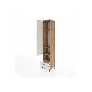 Hyperion Dolap 4 Raflı 2 Çekmeceli Tek Askılı 44x44x243 Çam-aytaşı