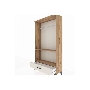 Arges Dolap 2 Raflı Tek Çekmeceli Tek Askılı 88x30x163 Çam-aytaşı