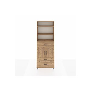 Arges Dolap 4 Raflı 3 Çekmeceli 2 Kapaklı 88x30x243 Çam-çam