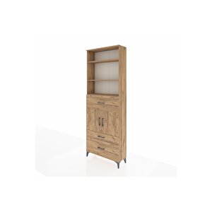 Arges Dolap 4 Raflı 3 Çekmeceli 2 Kapaklı 88x30x243 Çam-çam