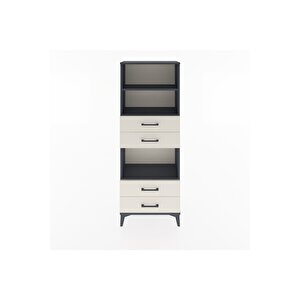 Arges Dolap 3 Raflı 4 Çekmeceli 60x30x163 Antrasit-aytaşı