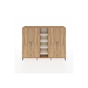 Hyperion Dolap 12 Raflı 4 Kapaklı 220x44x163 Çam-çam/aytaşı