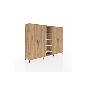 Hyperion Dolap 12 Raflı 4 Kapaklı 220x44x163 Çam-çam/aytaşı