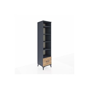 Hyperion Dolap 5 Raflı Tek Çekmeceli 44x44x195 Antrasit-çam