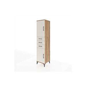 Hyperion Dolap 3 Raflı 3 Çekmeceli 2 Kapaklı 44x44x195 Çam-aytaşı