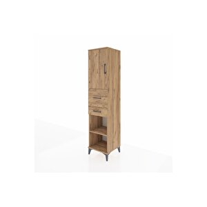 Hyperion Dolap 4 Raflı 2 Çekmeceli Tek Kapaklı 44x44x195 Çam-çam