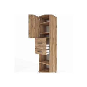 Hyperion Dolap 4 Raflı 2 Çekmeceli Tek Kapaklı 44x44x195 Çam-çam