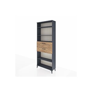 Arges Dolap 4 Raflı 2 Çekmeceli 88x30x221 Antrasit-çam