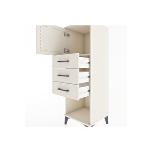 Hyperion Dolap Tek Raflı 3 Çekmeceli Tek Kapaklı 44x44x134 Aytaşı-aytaşı