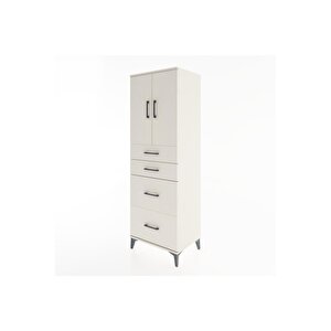 Hyperion Dolap Tek Raflı 4 Çekmeceli 2 Kapaklı 60x44x182 Aytaşı-aytaşı