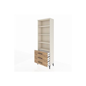 Arges Dolap 4 Raflı 3 Çekmeceli 60x30x182 Aytaşı-çam