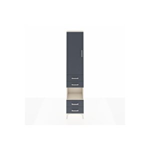 Arges Dolap 3 Raflı 4 Çekmeceli Tek Askılı 44x30x221 Aytaşı-antrasit