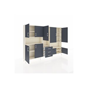 Arges Dolap 13 Raflı 3 Çekmeceli 9 Kapaklı 220x30x163 Aytaşı-antrasit