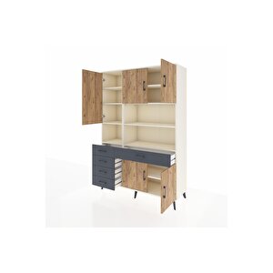 Hyperion Dolap 9 Raflı 5 Çekmeceli 5 Kapaklı 132x44x195 Aytaşı-çam/antrasit