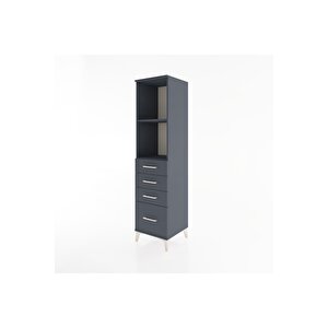 Hyperion Dolap 2 Raflı 4 Çekmeceli 44x44x182 Antrasit-antrasit