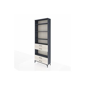 Arges Dolap 5 Raflı 4 Çekmeceli 88x30x243 Antrasit-aytaşı