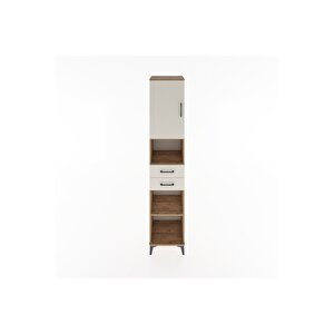 Hyperion Dolap 4 Raflı 2 Çekmeceli Tek Kapaklı 44x44x221 Çam-aytaşı