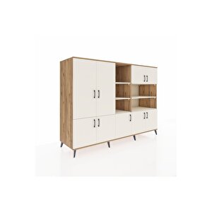 Kronos Dolap 14 Raflı 9 Kapaklı 220x59x163 Çam-aytaşı