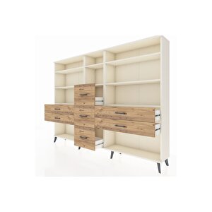 Arges Dolap 8 Raflı 7 Çekmeceli  220x30x163 Aytaşı-aytaşı/çam