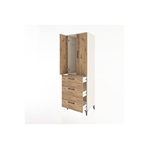 Hyperion Dolap Tek Raflı 3 Çekmeceli Tek Askılı 60x44x195 Aytaşı-çam